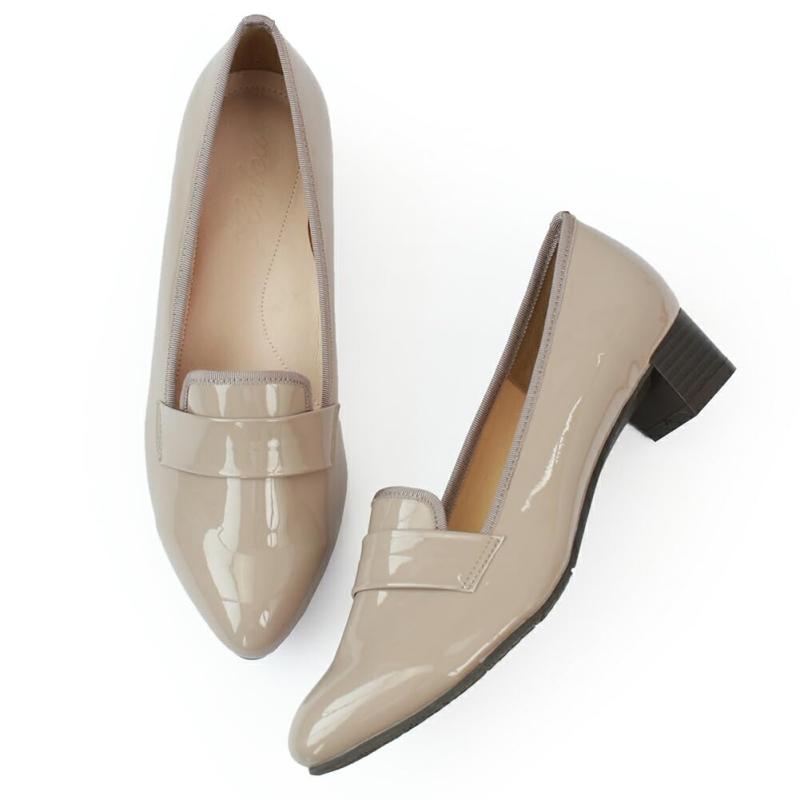 [ルームナイン] 撥水加工 ローヒール レイン ローファー パンプス レディース 大人 雨晴れ兼用 (le-2061)