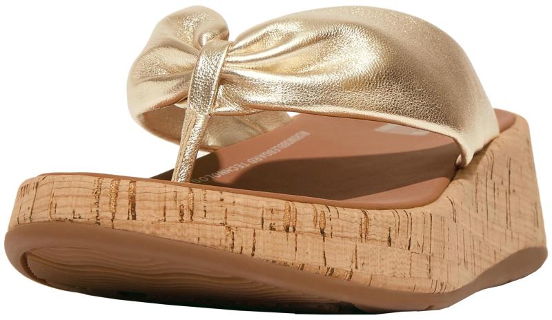 fitflop(フィットフロップ) レディース F-MODE LEATHER-TWIST FLATFORM TOE-THONGS (CORK)サンダル