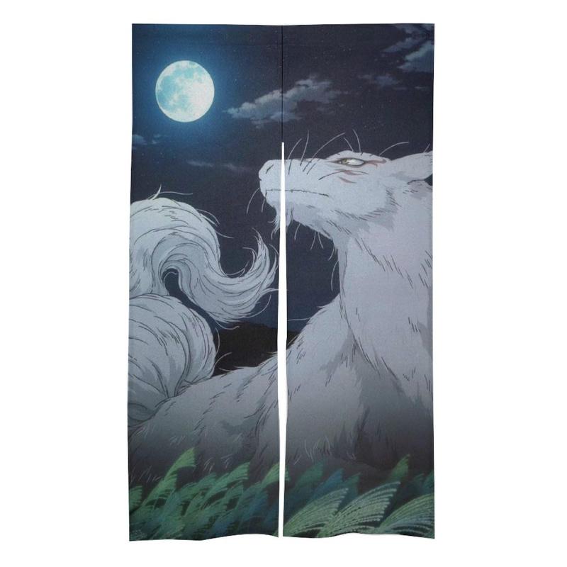 夏目友人帳 ニャンコ先生 のれん おしゃれ 和風 間仕切り ドアカーテン 壁飾り 玄関 出入り口 飾り付け 洗濯可 四季兼用 防風 防塵 防音 遮熱 幅86cm 丈143cm