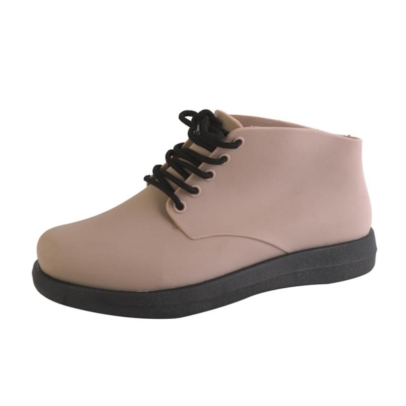 [enoco land] レインシューズ レディース 防水 無地 ショートブーツ 滑り止め 雨靴 アンクルブーツ 短靴 フラット