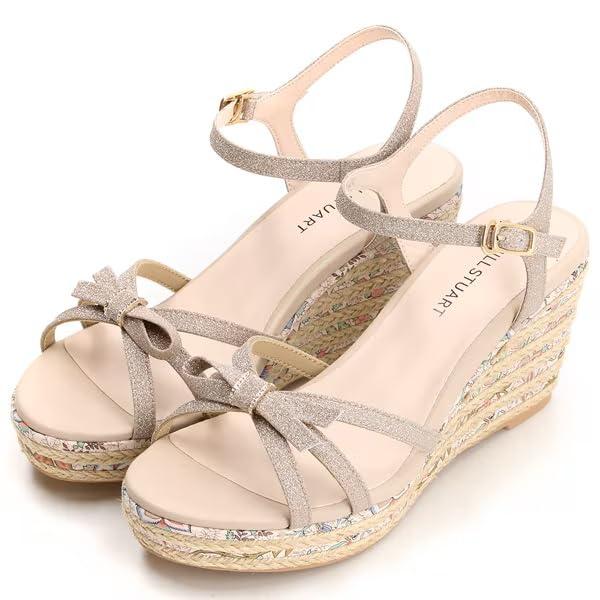 [ジルスチュアート シュー] ウェッジサンダル リボンモチーフジュートサンダル6604 レディース