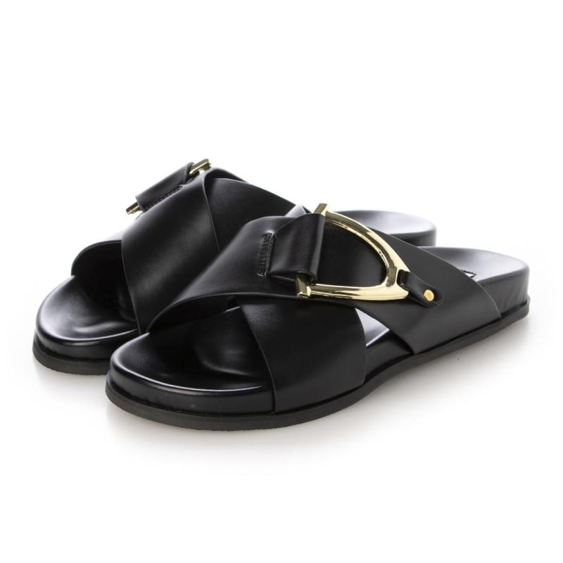 [イーボル] サンダル 【S-LLサイズ展開・軽量】 クロスベルトフラットサンダル レディース IY5718