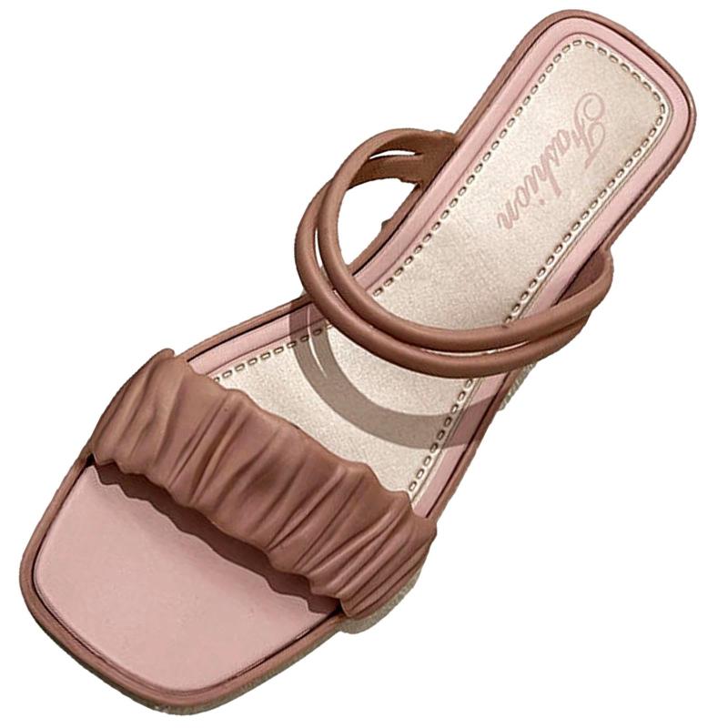 [Nestkanina] サンダル レディース スクエアトゥ シンプル スライドサンダル かわいい コンフォート ベーシック 歩きやすい 履きやすい 美脚 通勤 通学 旅行 SDL005