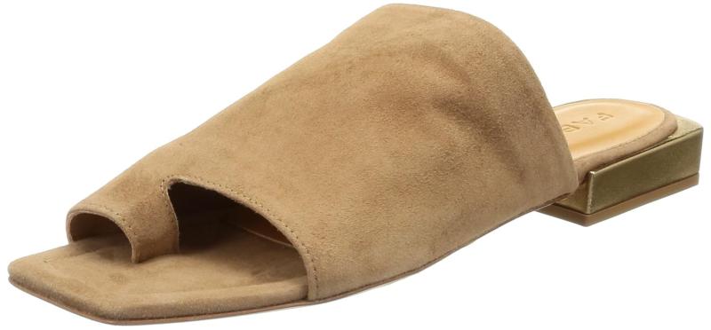 [ファビオルスコーニ] ヒールサンダル スクエアレザートングサンダル レディース