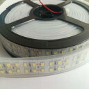 LEDテープ 12V 防水 5M ホワイト SMD2835 3528 1200連 二列式 高輝度 白ベース 船舶照明 屋外照明 led間接照明 カバー付 作業灯 トラック 正面発光 (ホワイト)