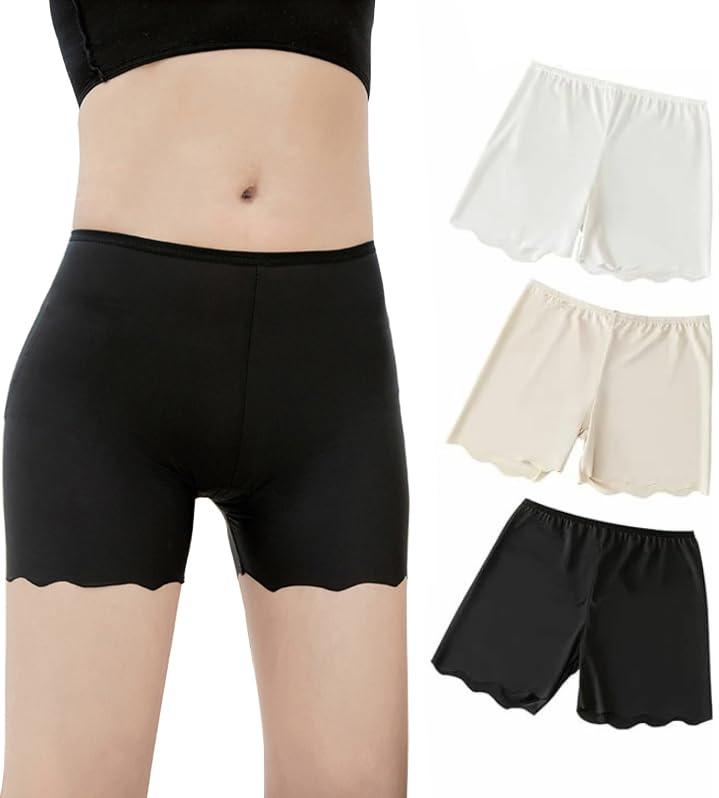 [yomaxer] ペチパンツ 3枚組 接触冷感 スパッツ レディース 見せパン スカートの下に 夏用 ショートパンツ インナーパンツ アンダースコート 下着 ペチコート レギンス オーバーパンツ 捲れな