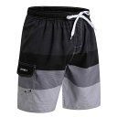 水着 メンズ 海水パンツ 速乾 夏服 大きいサイズ サーフパンツ メッシュインナー 水陸両用 撥水 海パン ウエストゴム トランクス ポケット付き ボードショーツ