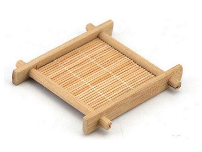 HJ 天然竹 コースター カップマット 和 茶道 自然 断熱