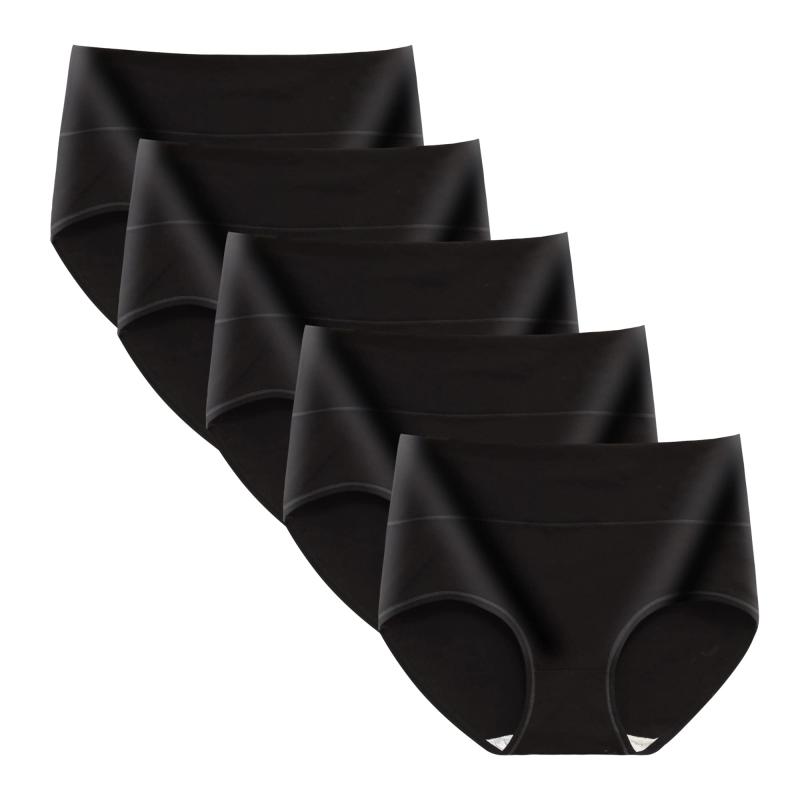 [HDONYUI] ハイウエストショーツ レディース 5枚組 深ばき レディース コットン パンツ お腹すっぽりショーツ 女性 下着 美尻ショーツ 補正 美形ショーツ お腹まで包む 深め 冷え対策 パンティ