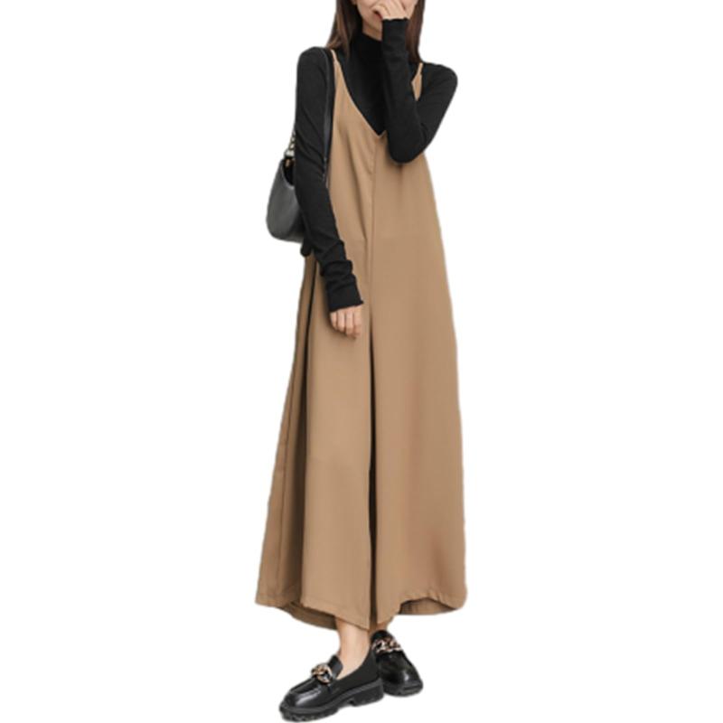 [ORWZDCO] オールインワン レディース サロペット オーバーオール サロペットパンツ ワイドパンツ ロングパンツ ズボン サスペンダー ジャンパー キャミ 日常着 無地 着痩せ 通勤 春 秋 冬