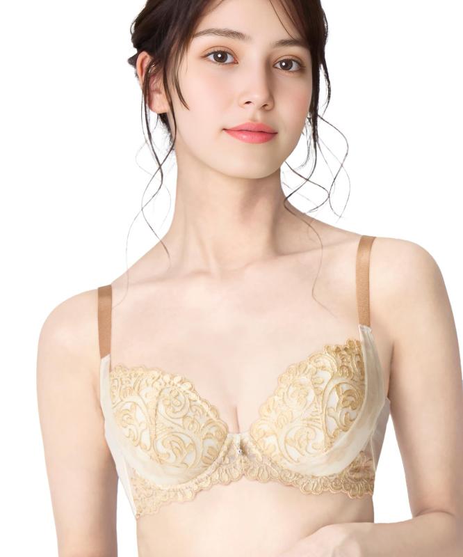 Wing/Wacoal(ウイング/ワコール)ブラジャー Wing Lesiage バストを高い位置でキープ 谷間メイク 着やせシルエット【8000シリーズ】 Gカップまで対応 大きいサイズ PB8000 BE C70