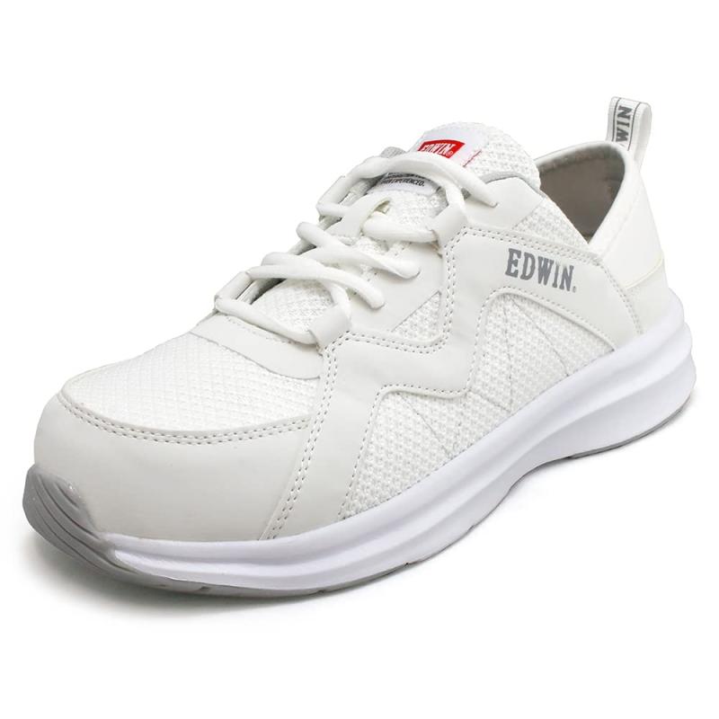 [エドウィン] 安全靴 レディース かかとが踏める 作業靴 つま先保護 スニーカー キックバック 軽量 樹脂先芯 おしゃれ 女性靴 esl255