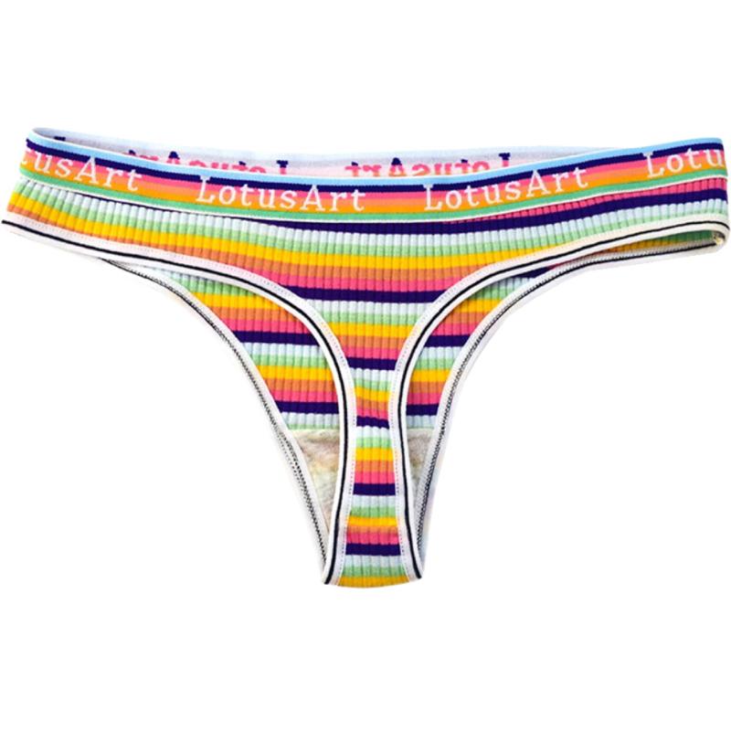 [ホワイトファング] Tバック カラフル ポップ ボーダー 下着 ランジェリー スポーティー ソング レディース TT419