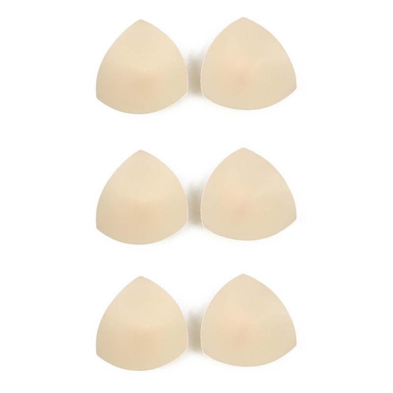 [DEVENTORZ] 三角形 スポンジ 胸パッド 3ペア 6枚 バストパッド カップUP 取り外し可能 レディース 快適な 授乳ブラ ド ブラパッド スポーツブラ 型崩れしにくい 水着 縁処理 蒸れない M（肌色 ）