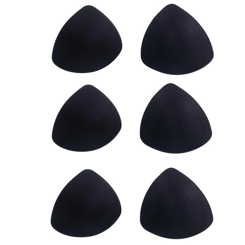 [DEVENTORZ] 三角形 スポンジ 胸パッド 3ペア 6枚 バストパッド カップUP 取り外し可能 レディース 快適な 授乳ブラ ド ブラパッド スポーツブラ 型崩れしにくい 水着 縁処理 蒸れない L（ブラッ