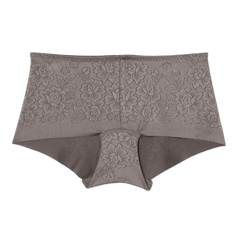 [アツギ] 花柄ジャガード ヘムショーツ ローライズタイプ サテン素材でスルッと履けて響きにくい
