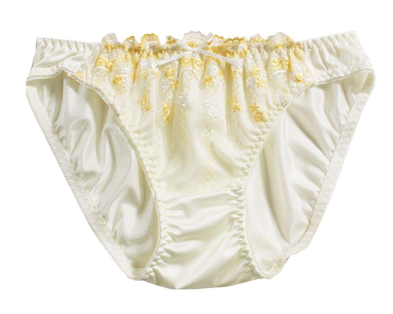 [フォレスト] エレガント小花柄チュールレース・フルバック・ショーツ・4306 (L, クリーム)