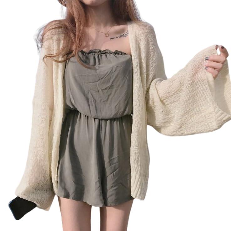 [88flix] 水着 羽織り シアー カーディガン ルーズトップス サマーカーディガン アウター 紫外線対策