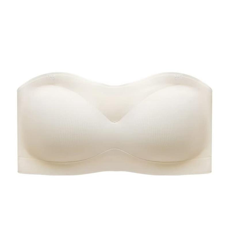 [Uroi] ストラップレスブラ レディース ブラジャー 2WAY ブラ 紐なしブラ シームレス チューブトップ 透明肩ストラップ付き 軽い着心地 高ストレッチ 抗菌 ノンワイヤー パッド取り外し可能