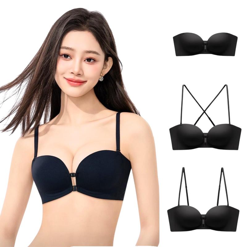 [AeeYaa] 24時間・通勤ブラ｜着けば即盛り♡フロントホックデザインで、後ろ姿がスッキリ肩紐の結び方も自由自在、シーンに合わせてお好みで