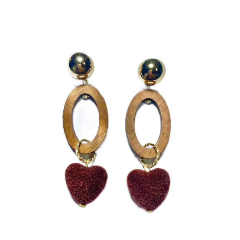 [Stellar Duo] 起毛ハートピアス ピアス (ブラウン)