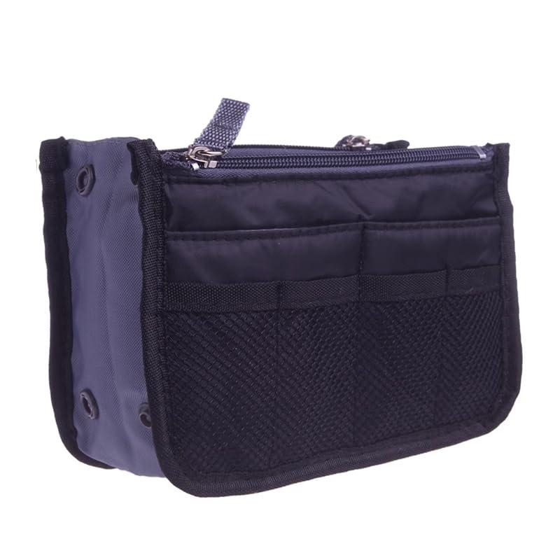 バッグインバッグ インナーバッグ 多機能バッグ 横 インナーバッグ 小さめ バックインバック 収納ケース トートバッグ用 大容量 収納バッグ 化粧ポーチ 収納力 仕分け 通勤 旅行 ブラック