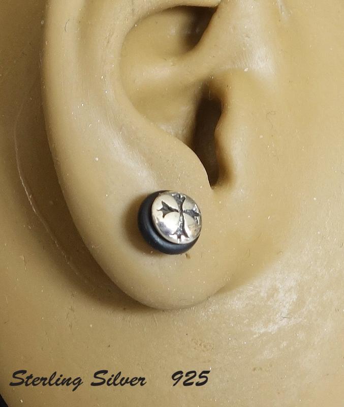 【STERLING SILVER 925】片耳 純銀 シルバー 925 ピアス スタッズ ロック ゴシック メンズ レディース CH クロス 十字架 SILVER ;AMTHGPS-038