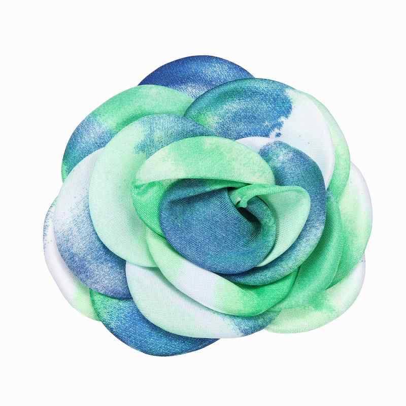 PATIKIL 女性用 大きなバラ 花ブローチとピン 花柄 繊細なサテン生地 ピン ウェディングパーティー ダンス ギフト 衣類 スーツ ドレス 帽子 アクセサリー 緑