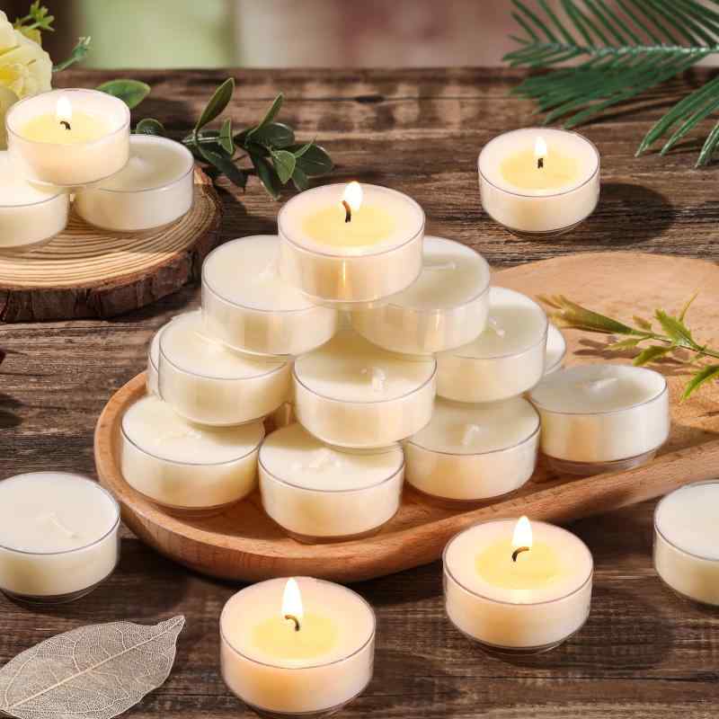 ティーライトキャンドル 約5時間燃焼 無香 クリアカップ