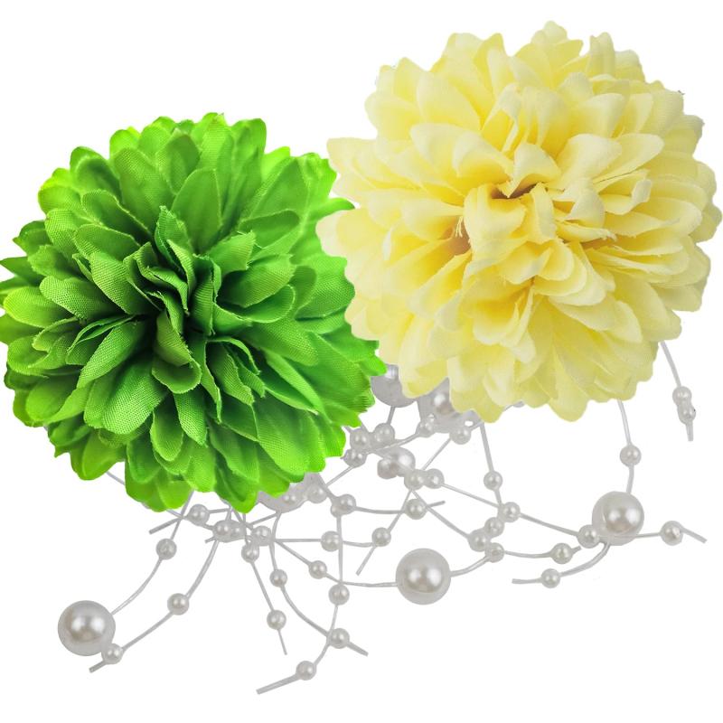 【CRSHIP】髪飾り 手作り Uピン ビーズ 振袖 袴 浴衣 着物 髪留め 簪 キュート 花 髪飾り ファー ドレス 結婚式 卒業式 成人式 花に蕾 3点セット