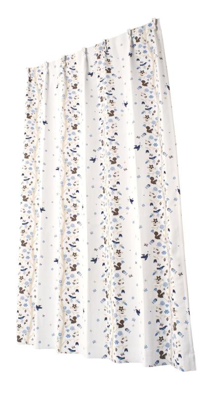 ユニベール 遮光ドレープカーテン ボスカート ブルー 幅100×丈178cm 2枚組