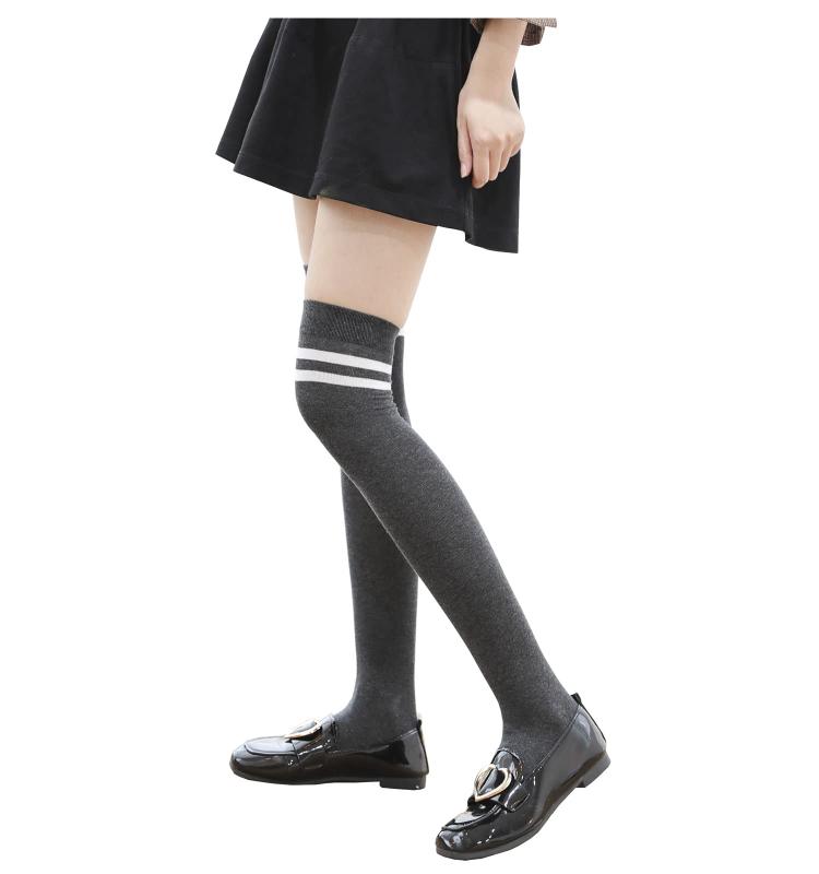 [RAKUKOU] オーバーニーソックス 綿 ロングソックス ニーハイソックス コットン 保温 防寒 柔らか 美脚 通学 通勤 可愛い