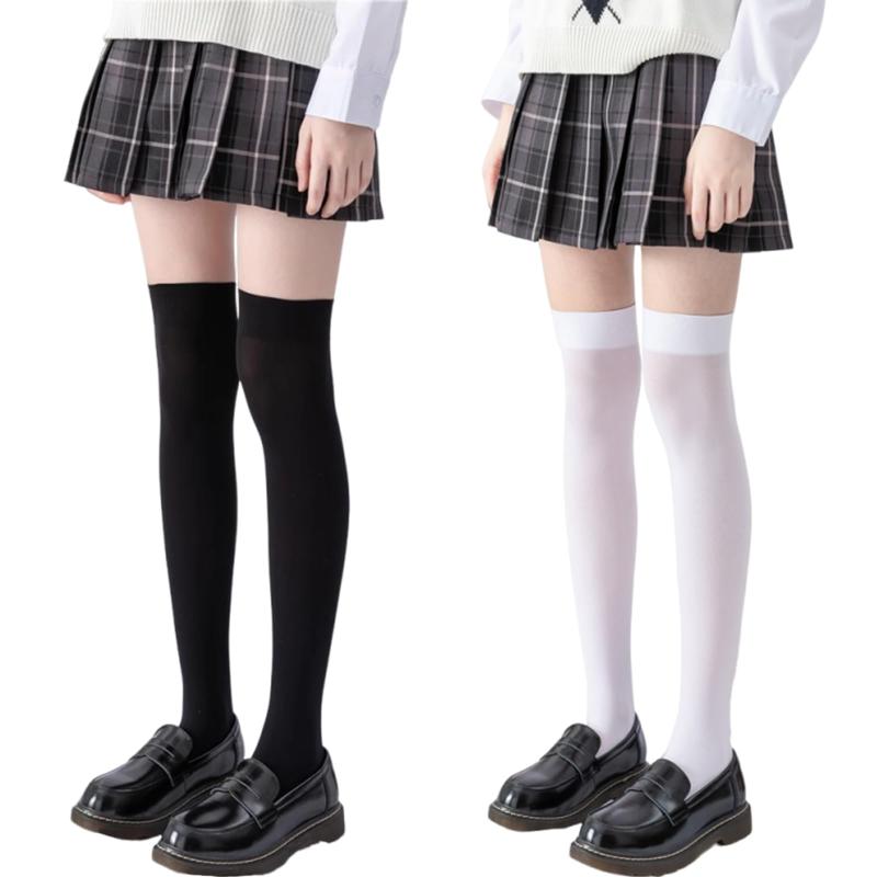 [Senteria] ニーハイソックス 着圧ソックス ロング ストッキング レデイーズ 黒 白 靴下 無地 通気性 美脚・脚長効果 オーバーニーソックス スクールソックス 保温 防寒 四季適用 通勤 通学 旅