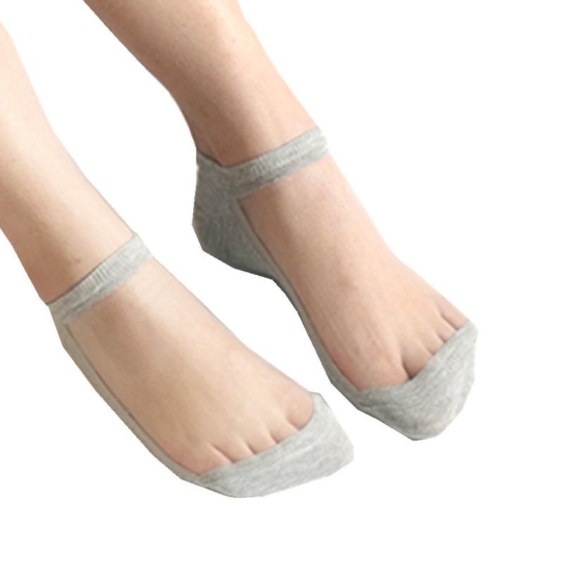 レディース フットカバー シースルー アンクルバンド ソックス パンプス ソックス 靴下 レース 脱げない 5足 セット 深履き
