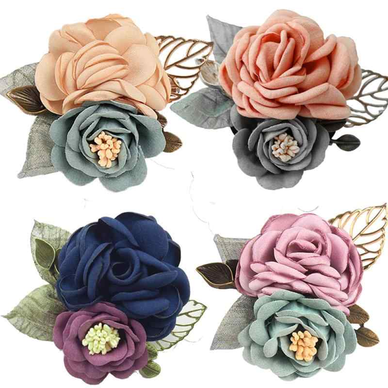 [YUAWIN] コサージュ 結婚式 入園式 卒業式 入学式 ピンク ブローチ 袴 花 フォーマルアクセサリー 小さめ 2輪 ローズ コサージュ フォーマル ブローチ 記念日 コサージュ ママ コサージュ 卒園