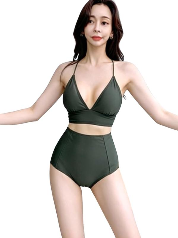 [ISLAYCAOLILA] DB6 アディナ ビキニ 水着 ストラップ バッククロス スイムドレス パッド入り ワイヤーなし モテ レディース