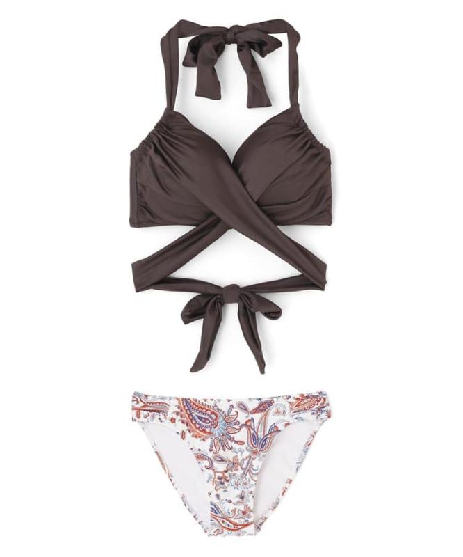 [三愛水着楽園] ビキニセット ワコール定番商品カップ使用、GHIカップの大きなお胸に対応【グラマラスフィット】クロスワイヤー水着 55-53-5-1022,55-53-5-1023 レディース