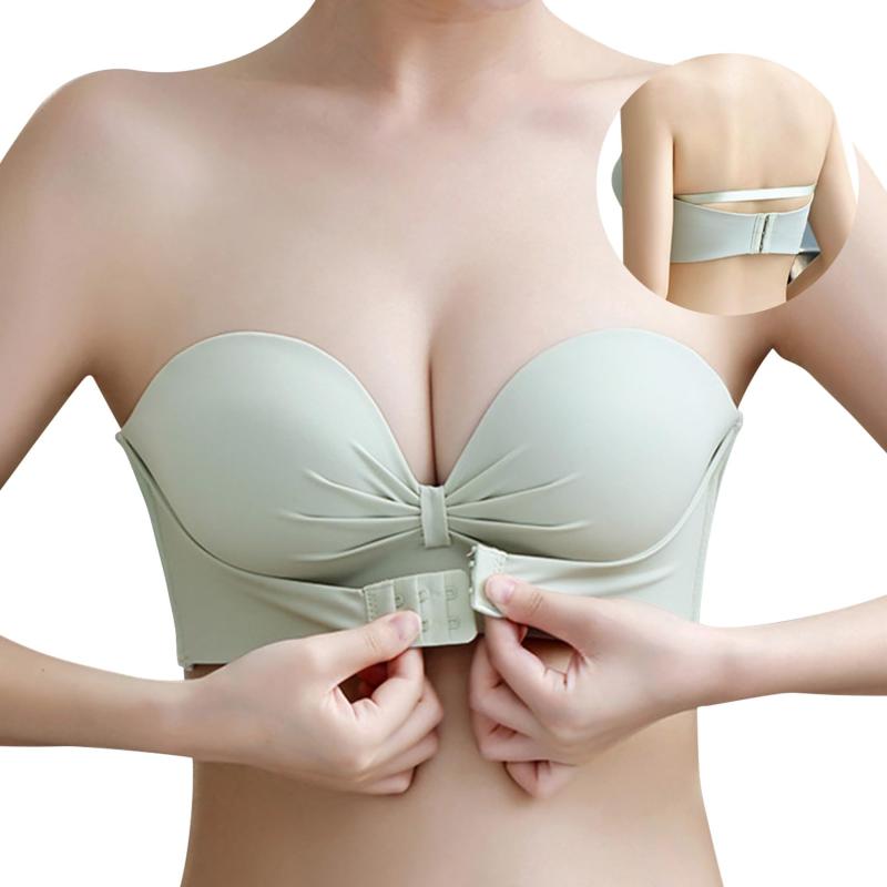 [Kaiyas] ストラップレスブラ 紐なしブラ 三重滑り止め ズレにくい チューブトップ 美胸美背 脇高 ノンワイヤー シームレス 結婚式 高弾性 通気性 オフショル インナー ブラジャー 盛れる バ