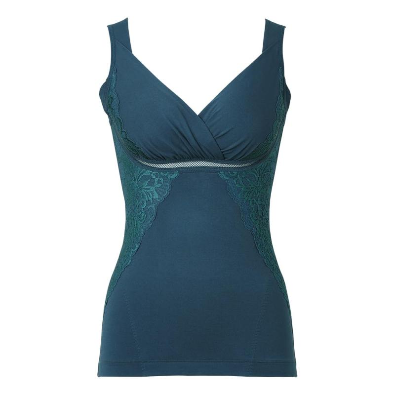 [ブラデリス ニューヨーク] ノンワイヤー補整ブラキャミ 綿混キャッチャーカップレースブラキャミ24