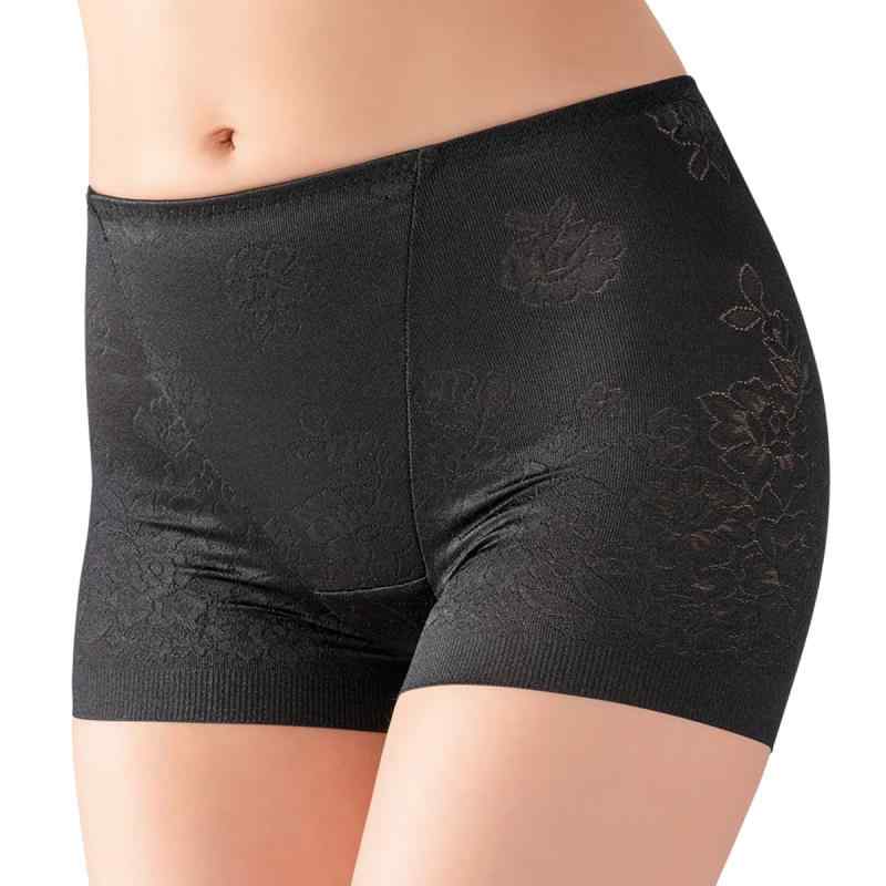 [アツギ] 花柄ジャガード ヘムショーツ 1分丈 サテン素材でスルッと履けて響きにくい