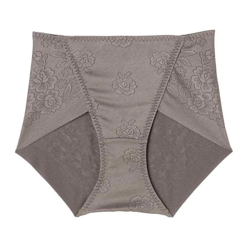 [アツギ] 花柄ジャガード ヘムショーツ ショート丈 サテン素材でスルッと履けて響きにくい