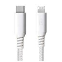 iCharger USB Type-C & Lightning USBケーブル 1m ホワイト/タフ PG-LCC10M06WH