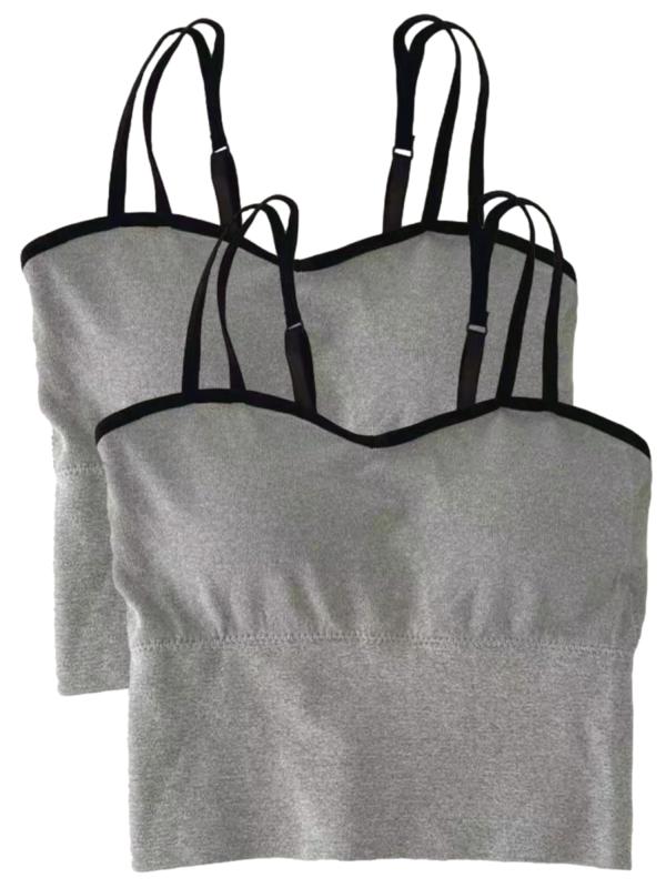 [Aquamie] ブラキャミソール ショート ブラキャミ 短い丈 2枚組 ブラトップ キャミソール カップ付き インナー タンクトップ レディース