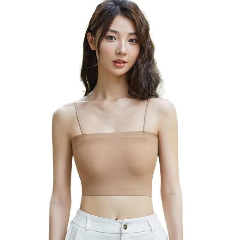 [Uroi] チューブトップ レディース ブラキャミ ブラトップ 盛れる ノンワイヤー インナー ブラ一体型 シームレス 吸湿速乾 ストレッチ ブラジャー キャミソール 春夏