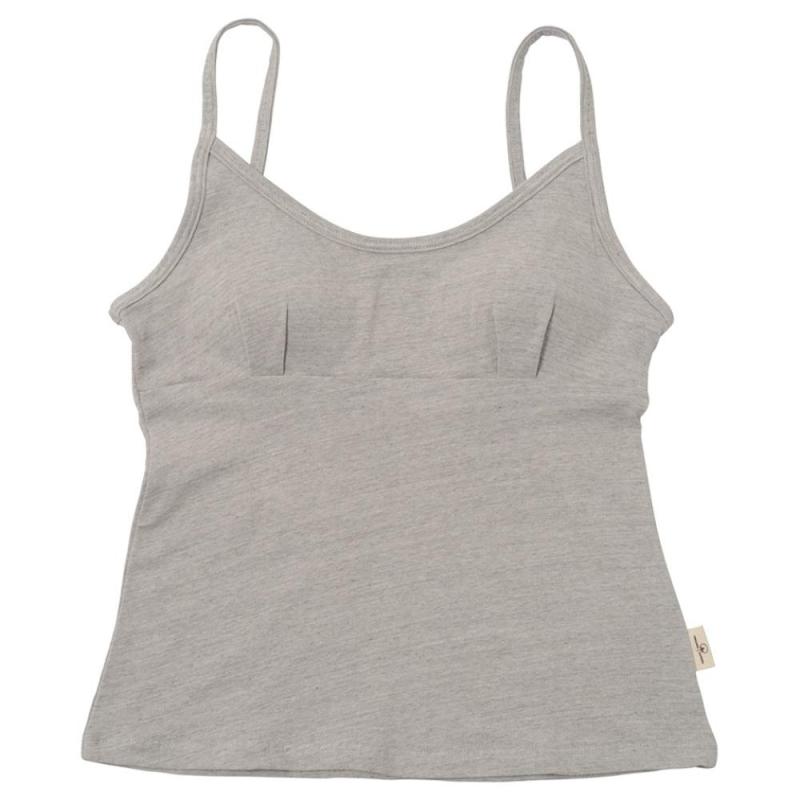 【オーガニックガーデン】優しいブラキャミ「ベア天キャミソール（カップ付）」オーガニックコットン