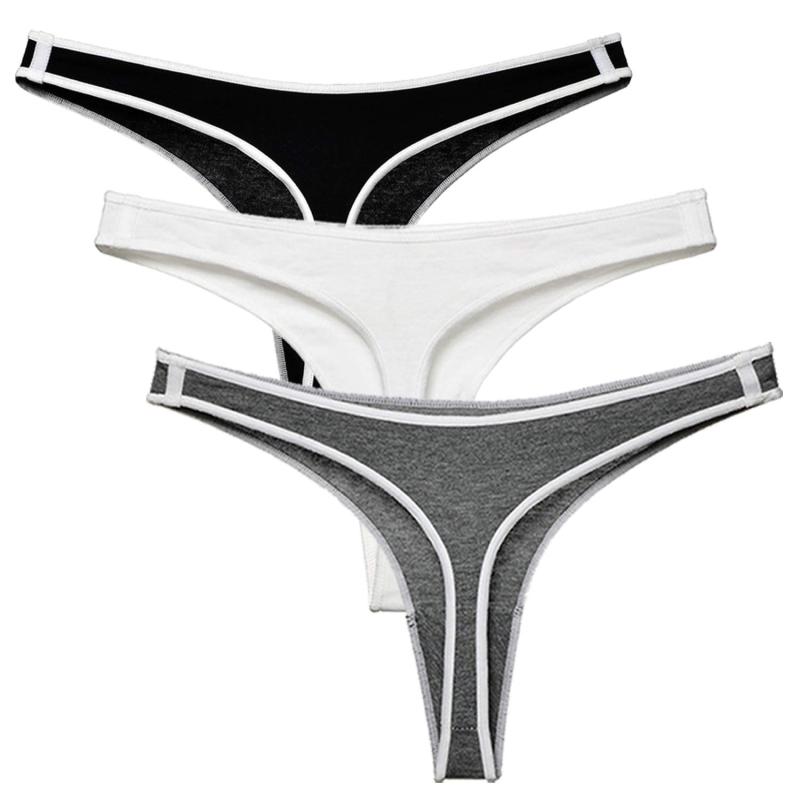 [Beirou] tバック レディース ショーツ ローライズ ストレッチ 綿 スポーツ タイプ 無地 シンプル 響きにくい ヒップアップ 通気 下着 3枚セット