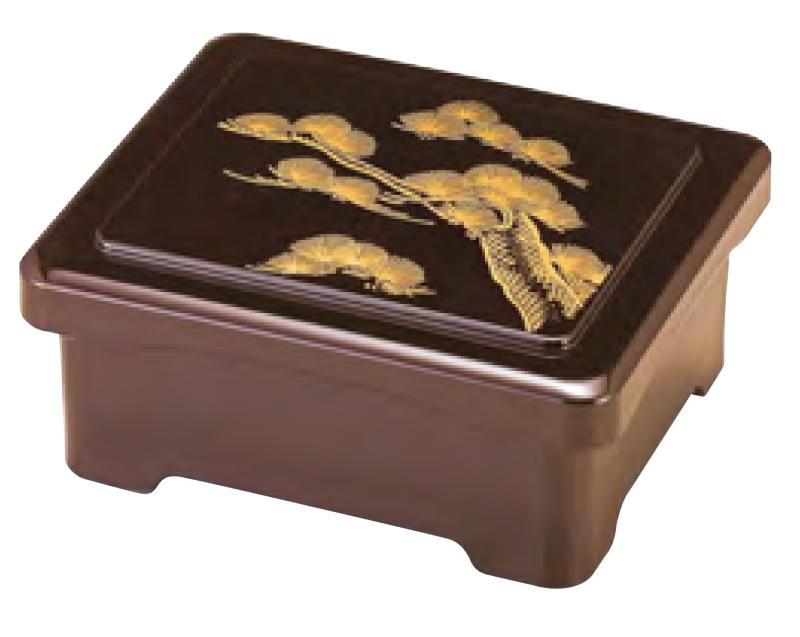 割烹漆器 若泉漆器 うなぎ重 大型丼重 溜パール老松内朱塗 1-575-1