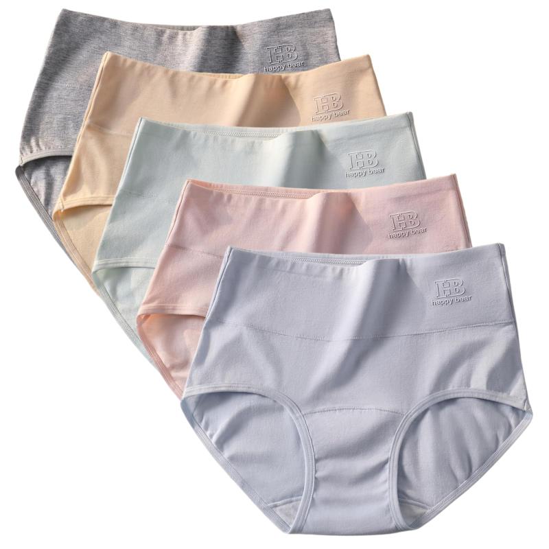 [AasDawn] ショーツ レディース 深め 綿 ハイウエスト 女性用 下着 パンツ 深ばき コットン パンティー 柔らか 肌に優しい 締め付けない お腹すっぽり 美尻 吸汗 高通気性と伸縮性 5枚組 セット