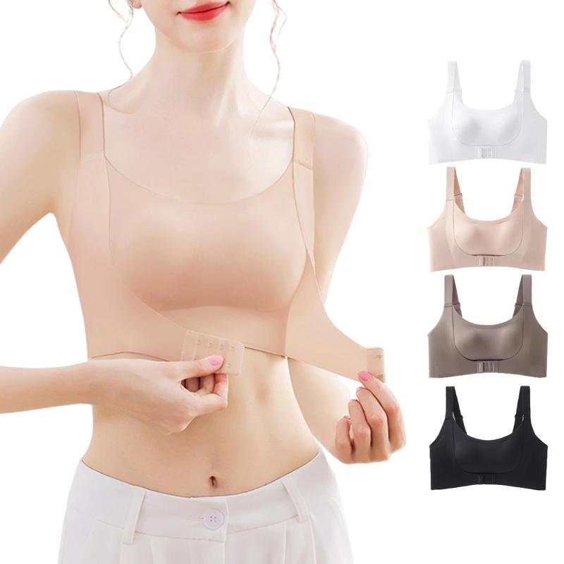 [A7 SEVEN] 小さく見せるブラジャー フロントホック ノンワイヤー 揺れ軽減 安定感 しっかりサポート 脇高設計 着痩せ ハイサポート ヨガウェア 後ろホック スポーツブラ