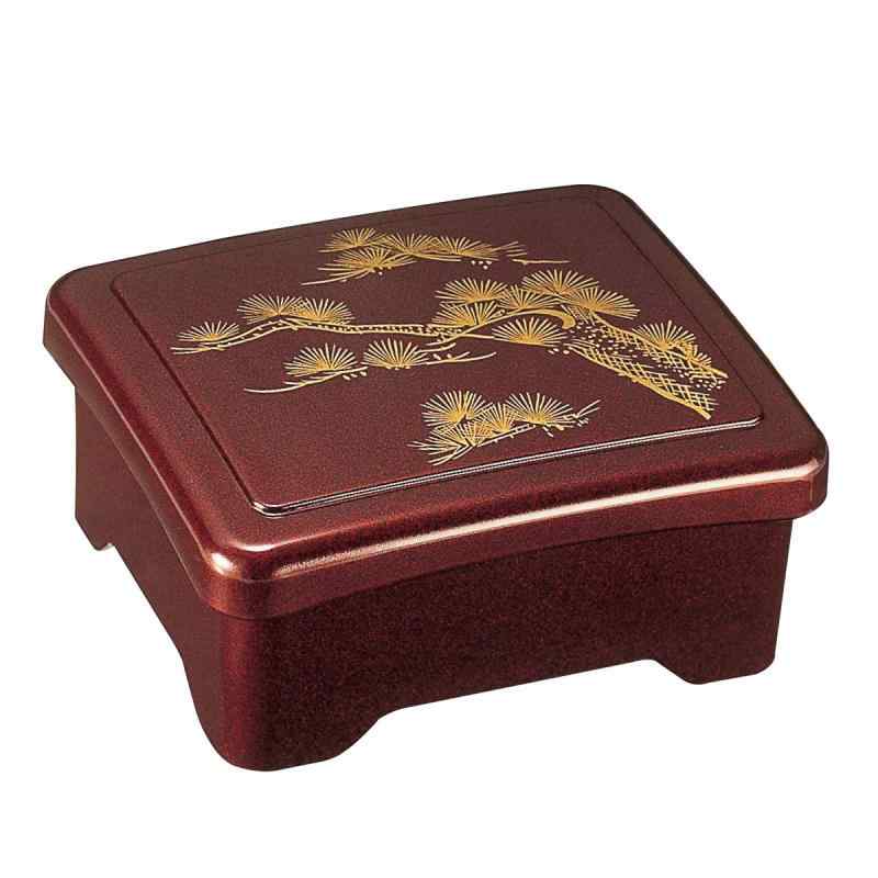 福井クラフト(Fukui Craft) 重箱 茶 16.7x14.3x8cm うなぎ の 器 うな重 光月丼重 溜パール松内朱 5-72..